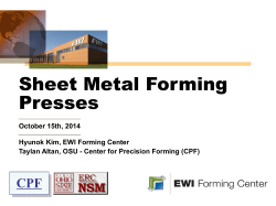 Sheet Metal Forming Presses