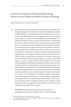 Scientific Conceptions of Photosynthesis among