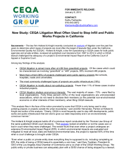 CEQA Litigation Most Often Used to Stop Infill and Public Works