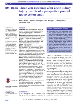Three-year outcomes after acute kidney injury: results of