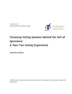Choosing Voting Systems behind the Veil of Ignorance: A Two