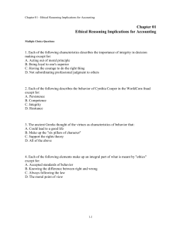 Chapter 01 Ethical Reasoning Implications for Accounting