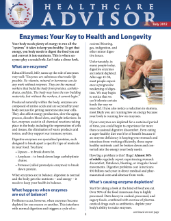 Enzymes: Your Key to Health and Longevity