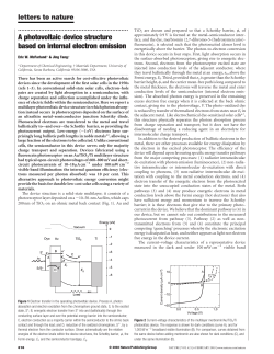 A photovoltaic device structure based on internal electron emission