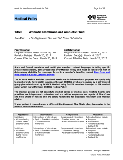 Amniotic Membrane and Amniotic Fluid