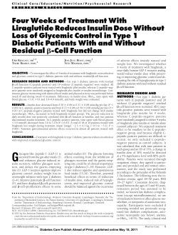Four Weeks of Treatment With Liraglutide Reduces