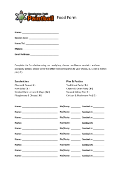 Food Form - Cannington Park Paintball