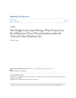 Has Wright Line Gone Wrong - University of Missouri School of Law