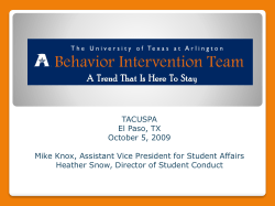 Behavior Intervention Teams: What We*ve Learned in A Year