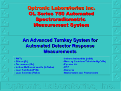 Optronic Laboratories, Inc. The OL Series 750 Monochromators