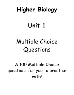 Higher Biology Unit 1 Multiple Choice Questions
