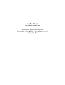 Green Cleaning Standards - Texas Tech University Departments