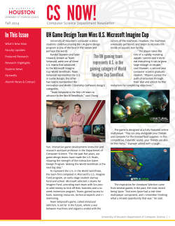 UH Game Design Team Wins US Microsoft