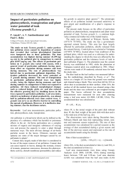 Impact of particulate pollution on photosynthesis