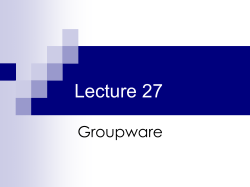 HCI Lecture 27 Groupware