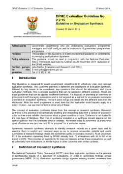 DPME Evaluation Guideline No 2.2.15
