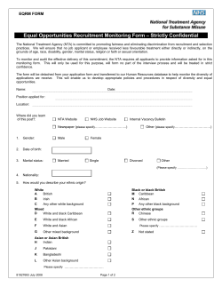 Equal Opportunities Monitoring Form &ndash; Strictly Confidential