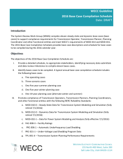 2015 Base Case Compilation Schedule-DRAFT-BCCS