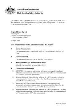 Civil Aviation Order 40.1.0 Amendment Order (No. 1) 2006