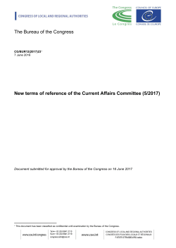 information note on the - Coe