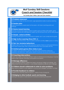 The MoF Session Checklist