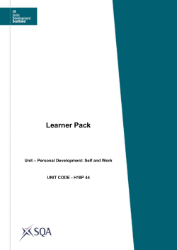 SDS Self and Work Learner Pack