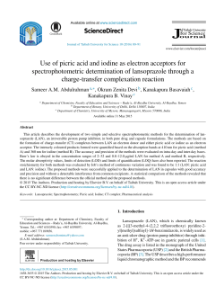 Use of picric acid and iodine as electron acceptors for