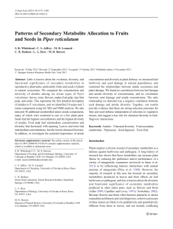 Patterns of Secondary Metabolite Allocation to Fruits and Seeds in