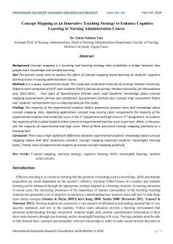 Concept Mapping as an Innovative Teaching Strategy to Enhance