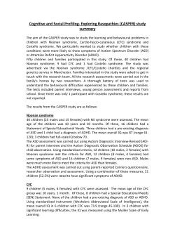 (CASPER) study summary - Noonan Syndrome Association