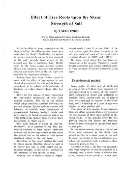 Effect of Tree Roots upon the Shear Strength of Soil