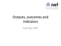 Outputs, outcomes and indicators