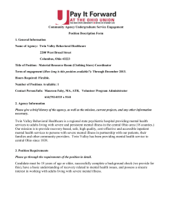 Community Agency Undergraduate Service Engagement Position