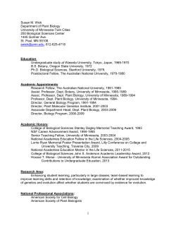Curriculum Vitae - College of Biological Sciences