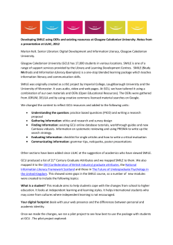 Developing SMILE using OERs and existing resources at Glasgow