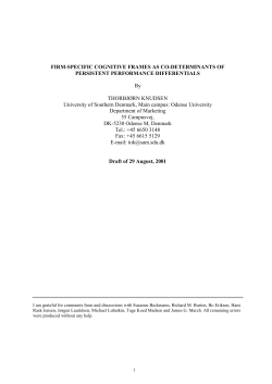 FIRM-SPECIFIC COGNITIVE FRAMES AS CO
