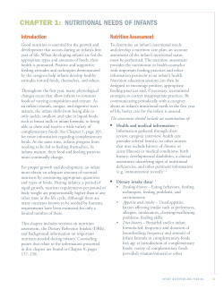 CHAPTER 1: NUTRITIONAL NEEDS OF INFANTS