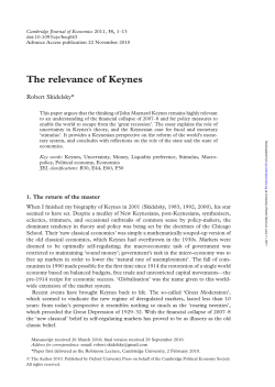 The relevance of Keynes