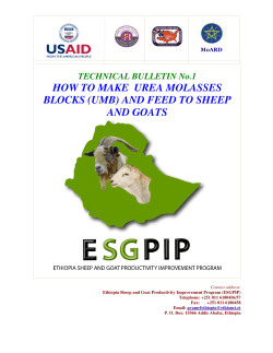 (UMB) and Feed To Sheep and Goats