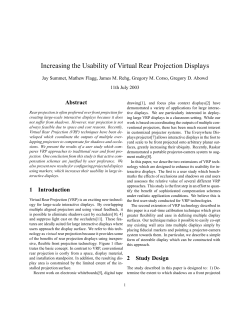 Increasing the Usability of Virtual Rear Projection