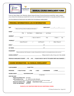 manual enrollment form - College Credit Connection