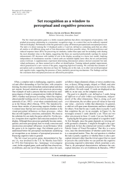 Set recognition as a window to perceptual and cognitive processes