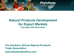 Natural Products Development for Export Markets