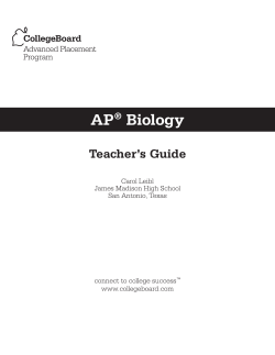 AP&reg; Biology - CSS/Financial Aid PROFILE Tutorial