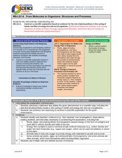 MS-LS1-6 From Molecules to Organisms: Structures and Processes