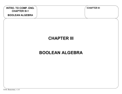 CHAPTER III BOOLEAN ALGEBRA