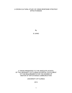 1 A CROSS-CULTURAL STUDY OF CRISIS RESPONSE