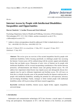 Internet Access by People with Intellectual Disabilities