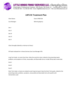 LHFS IIC Treatment Plan - Little Hands Family Services