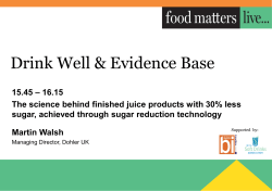 Sugar Reduction Technology